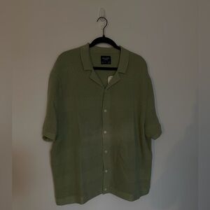 Abercrombie Green Textured Polo Shirt